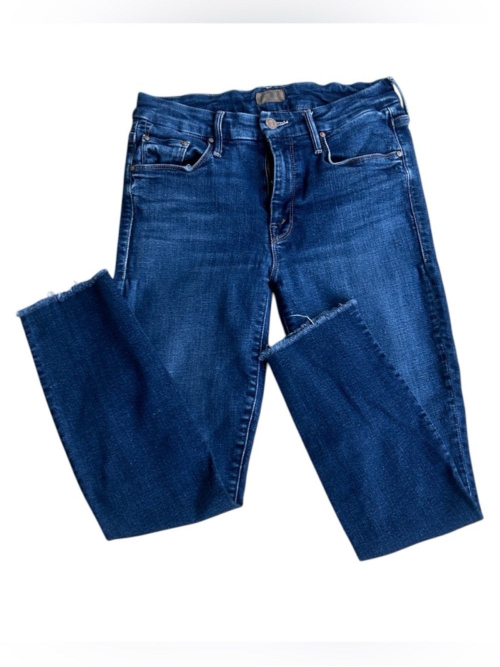MOTHER The Looker High Rise Ankle Fray Skinny Jeans Dark Wash Size 25